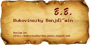 Bukovinszky Benjámin névjegykártya
